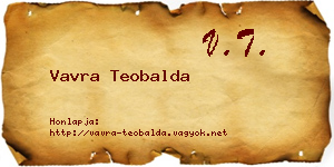 Vavra Teobalda névjegykártya